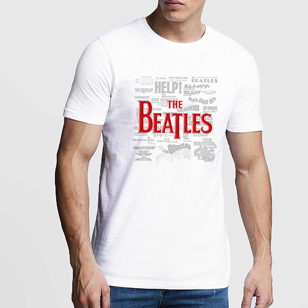 The Beatles Titles & Logos Mens T Shirt Officially Licensed