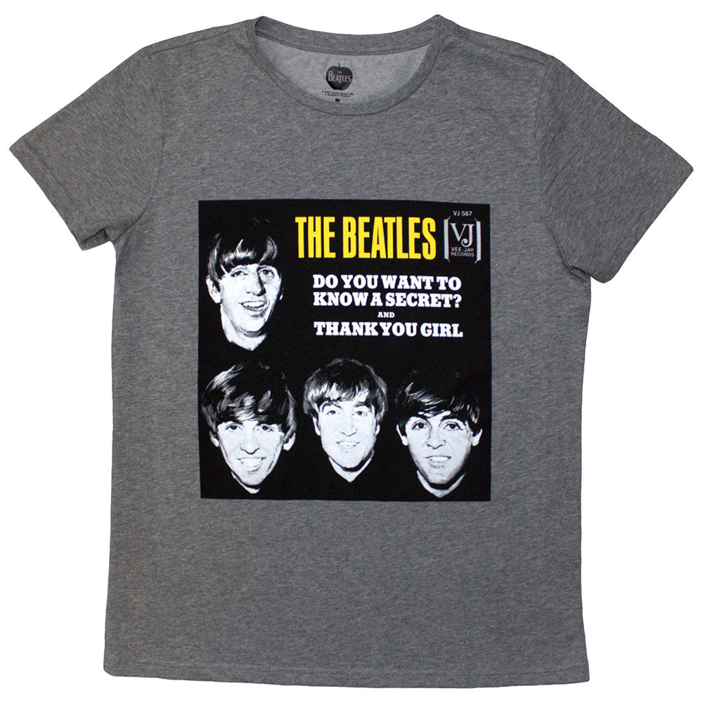 The Beatles VJ Secret Sleeve Womens T Shirt Grey