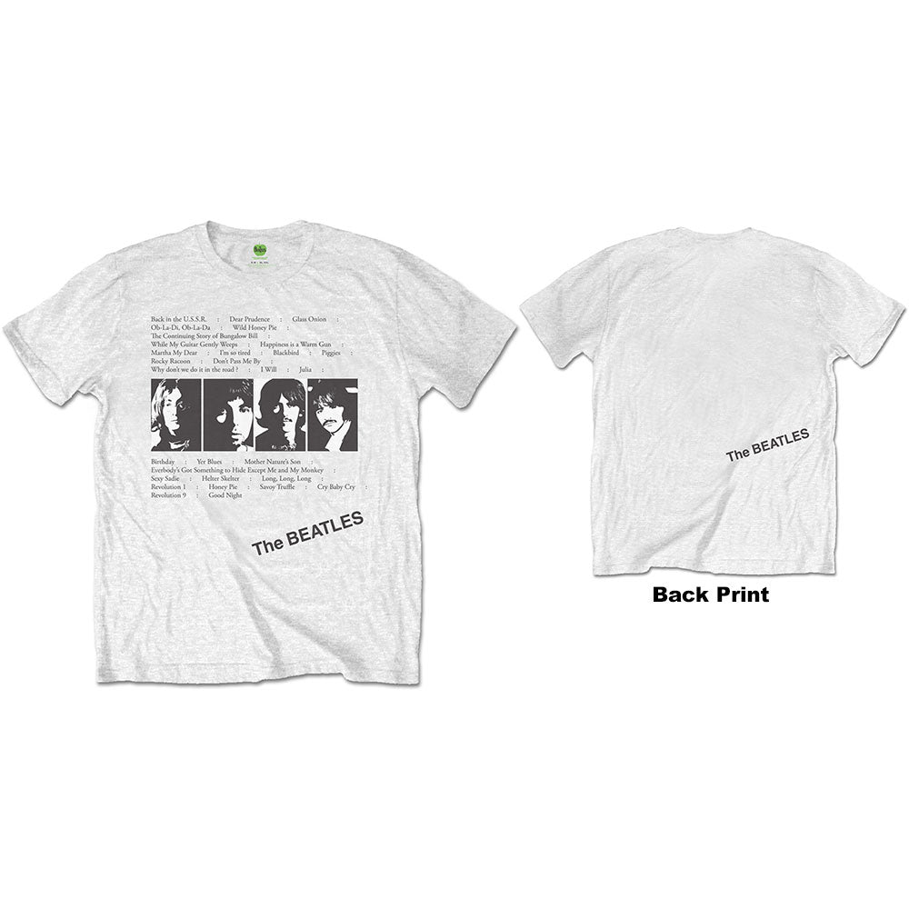 The Beatles White Album Tracks Mens T Shirt Officially Licensed