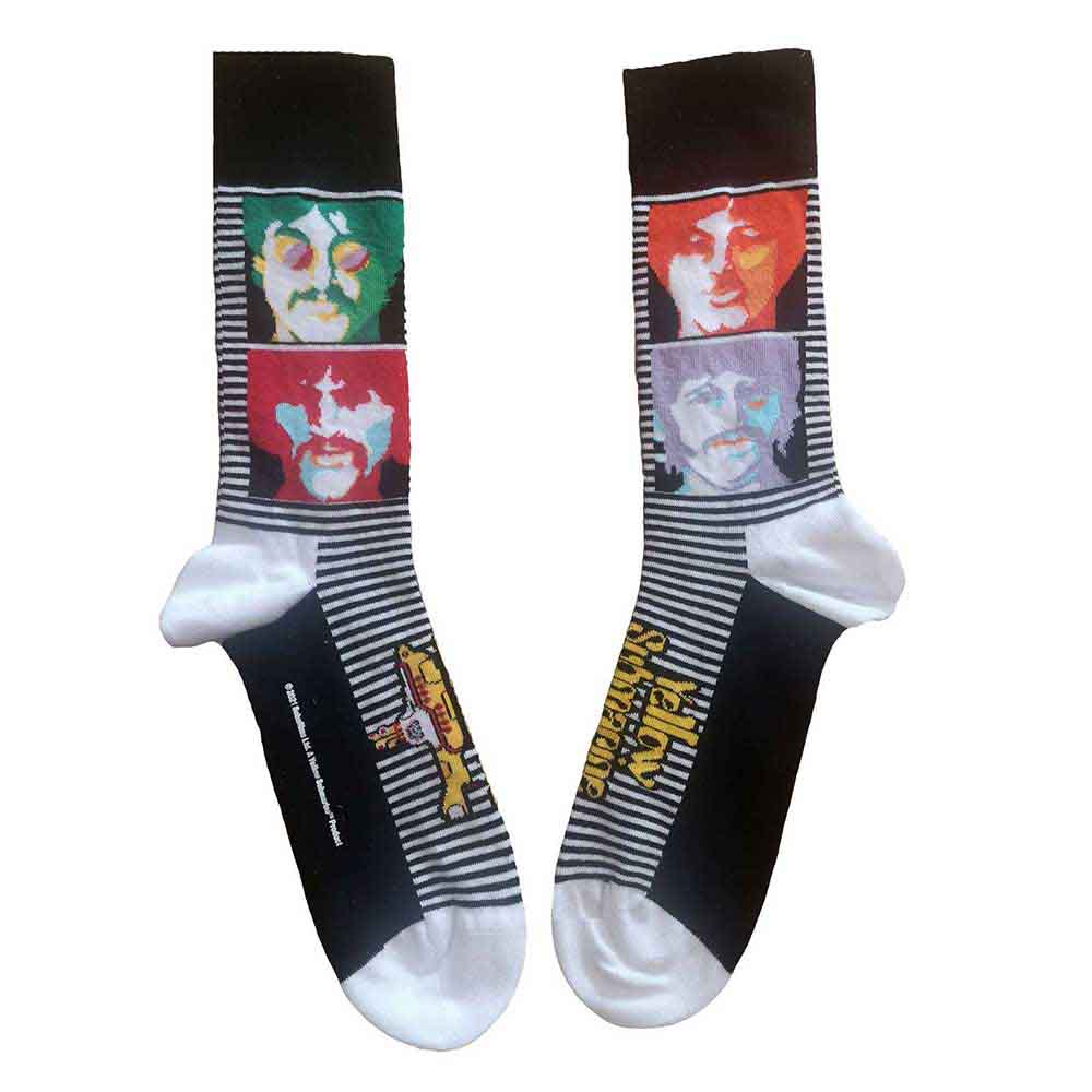 The Beatles Yellow Submarine Sea of Science Faces Colour Socks Officially Licensed