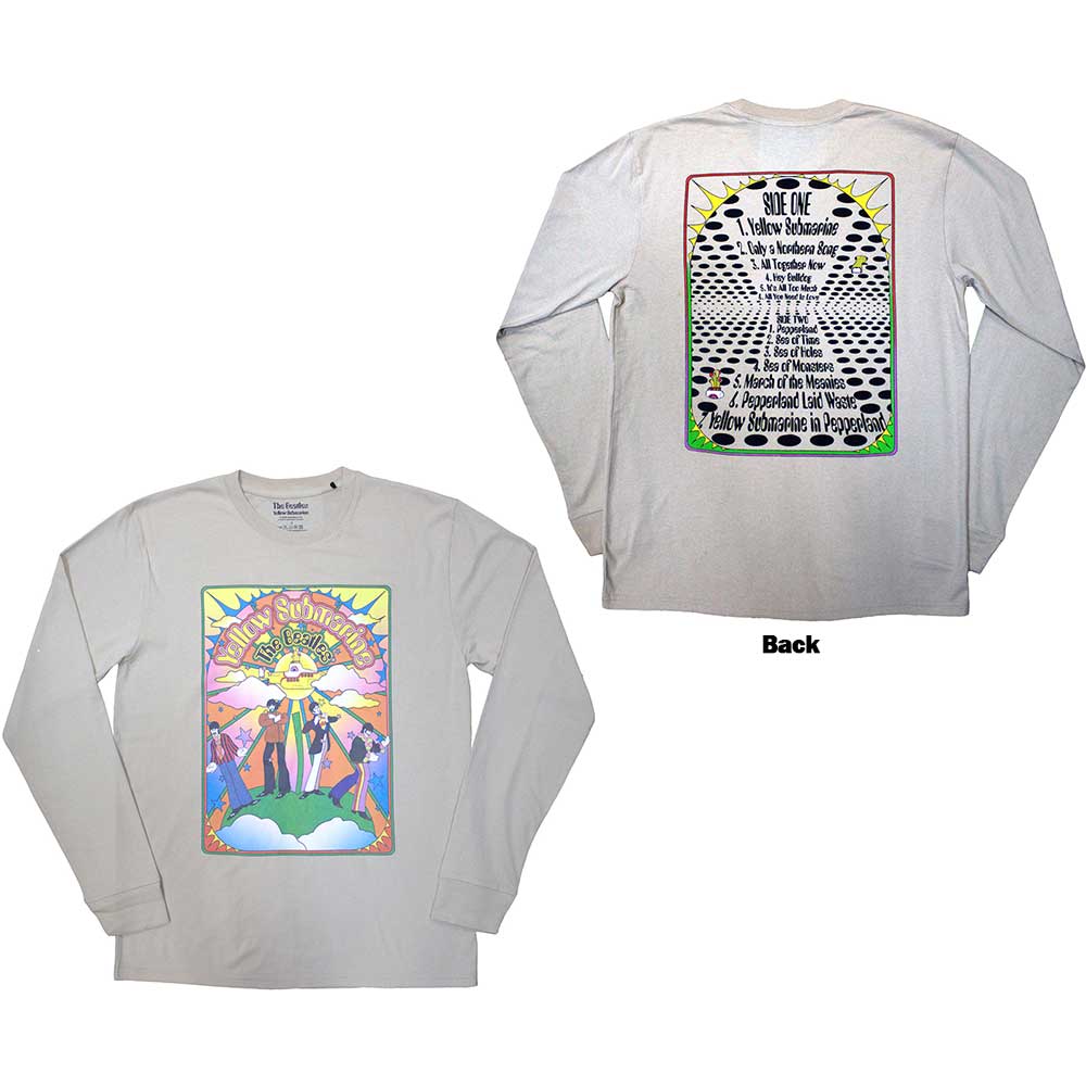 The Beatles Yellow Submarine Tracklist Long Sleeve Shirt Officially Licensed