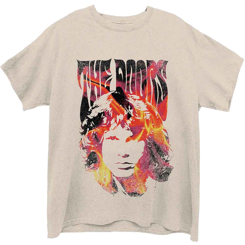 The Doors Jim Face Fire Mens T Shirt Officially Licensed