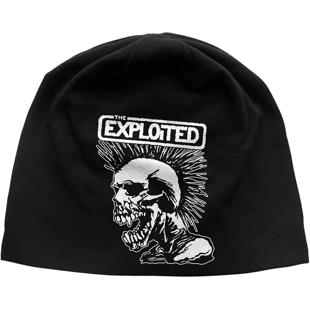 The Exploited Mohican Skull Beanie Hat Officially Licensed