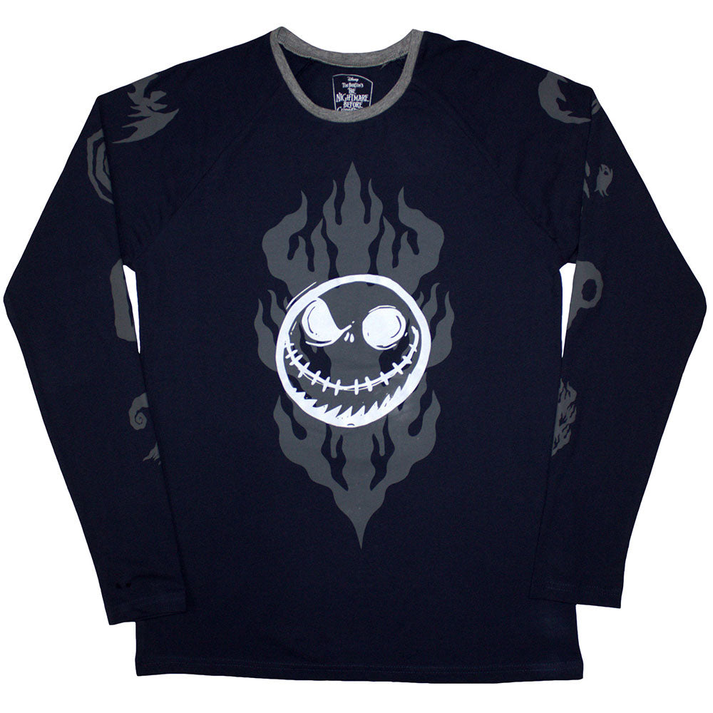 The Nightmare Before Christmas Flaming Jack Long Sleeve Shirt Officially Licensed