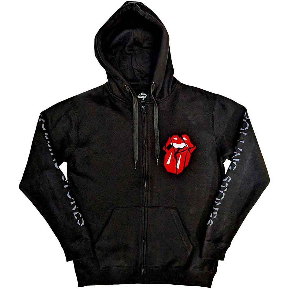 The Rolling Stones Shattered Tongue Zip Up Hoodie Jacket