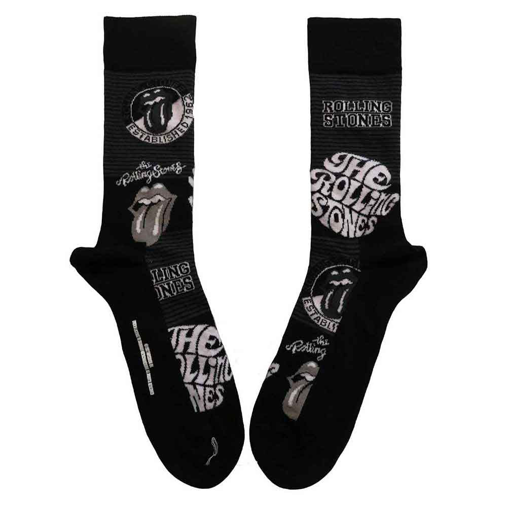 The Rolling Stones Mono Logos Socks Officially Licensed