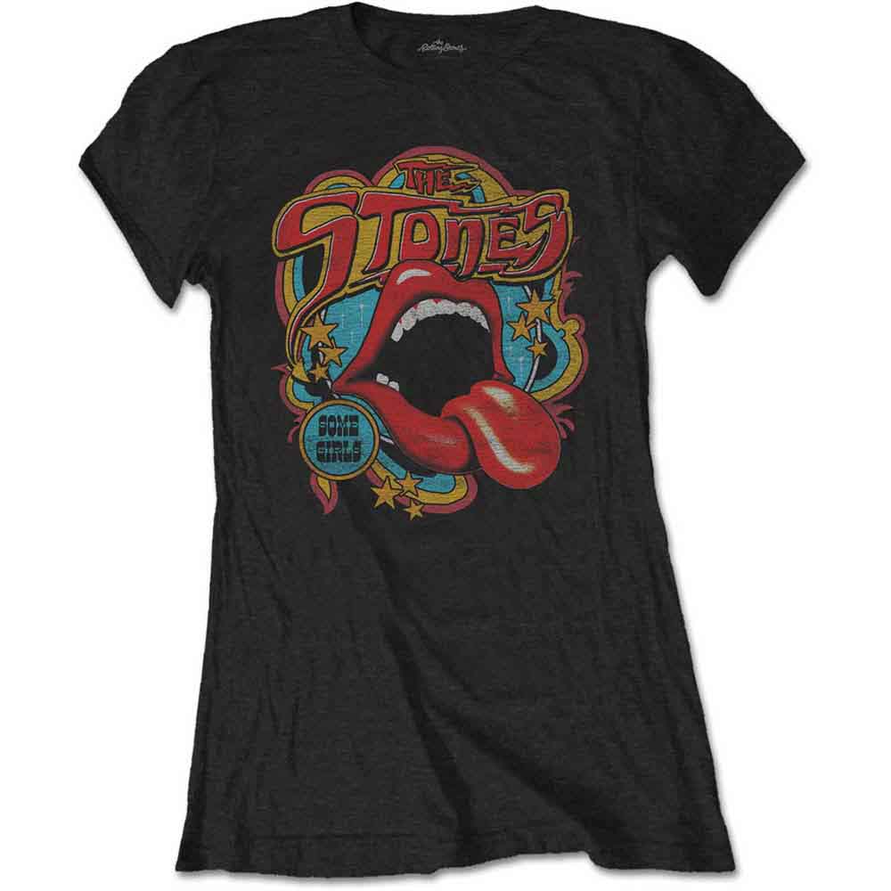 The Rolling Stones Retro 70s Vibe Womens T Shirt Officially Licensed