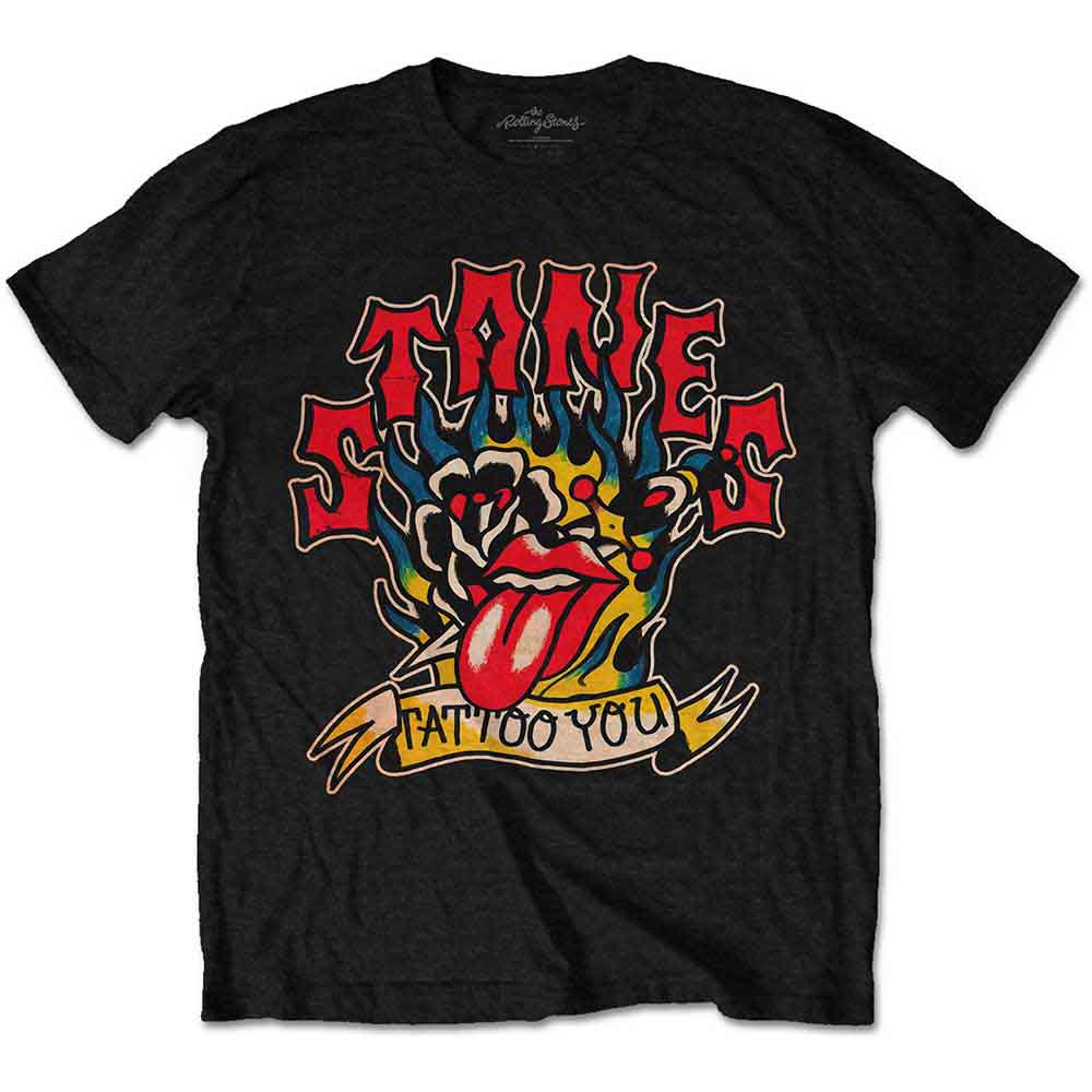 The Rolling Stones Tattoo You Blue Flames Mens T Shirt Officially Licensed