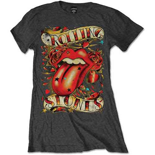 The Rolling Stones Tongue & Stars Womens T Shirt Officially Licensed