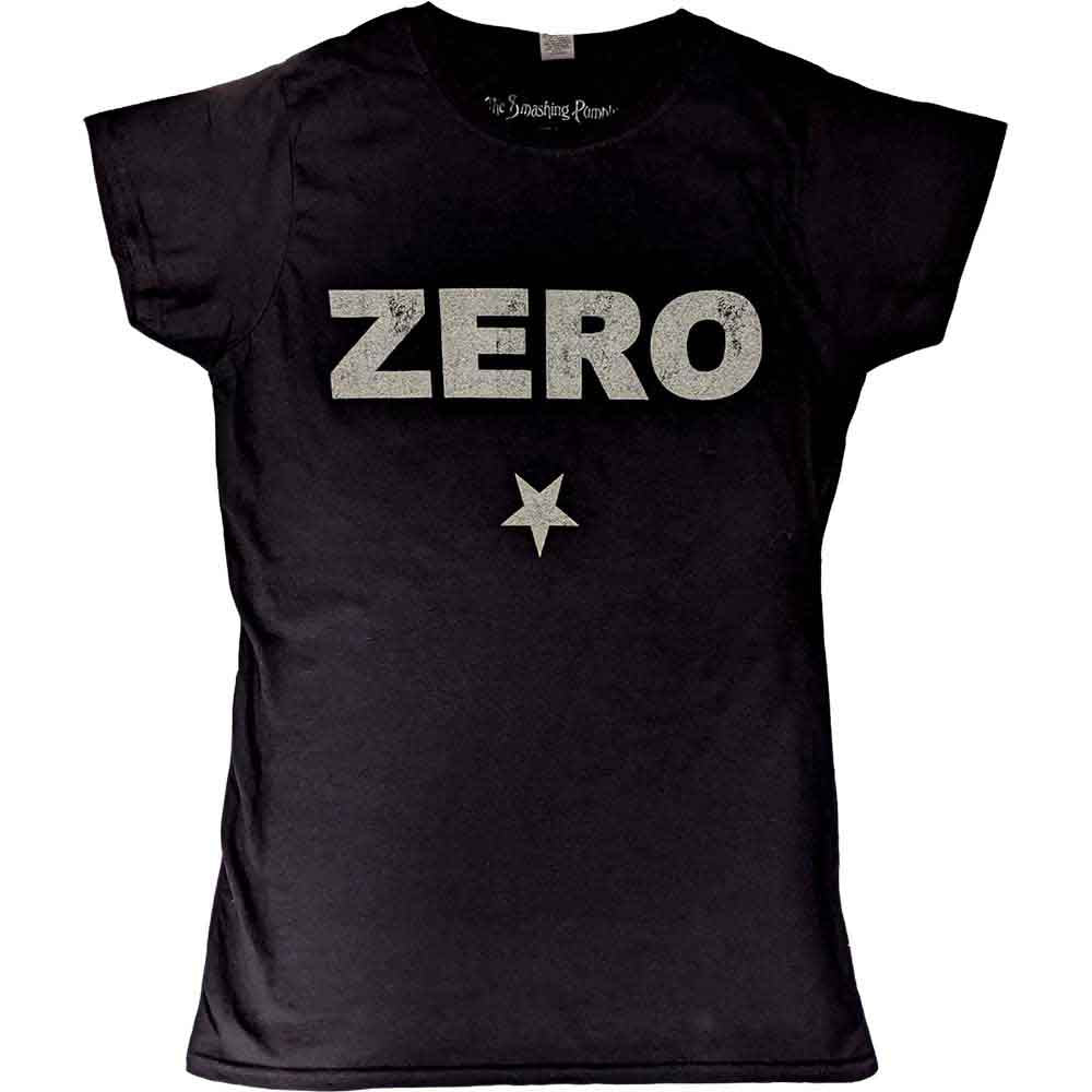 The Smashing Pumpkins Zero Distressed Officially Licensed Womens T Shirt Black
