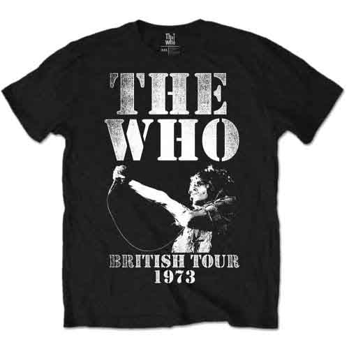 The Who British Tour 1973 Mens T Shirt Black Officially Licensed