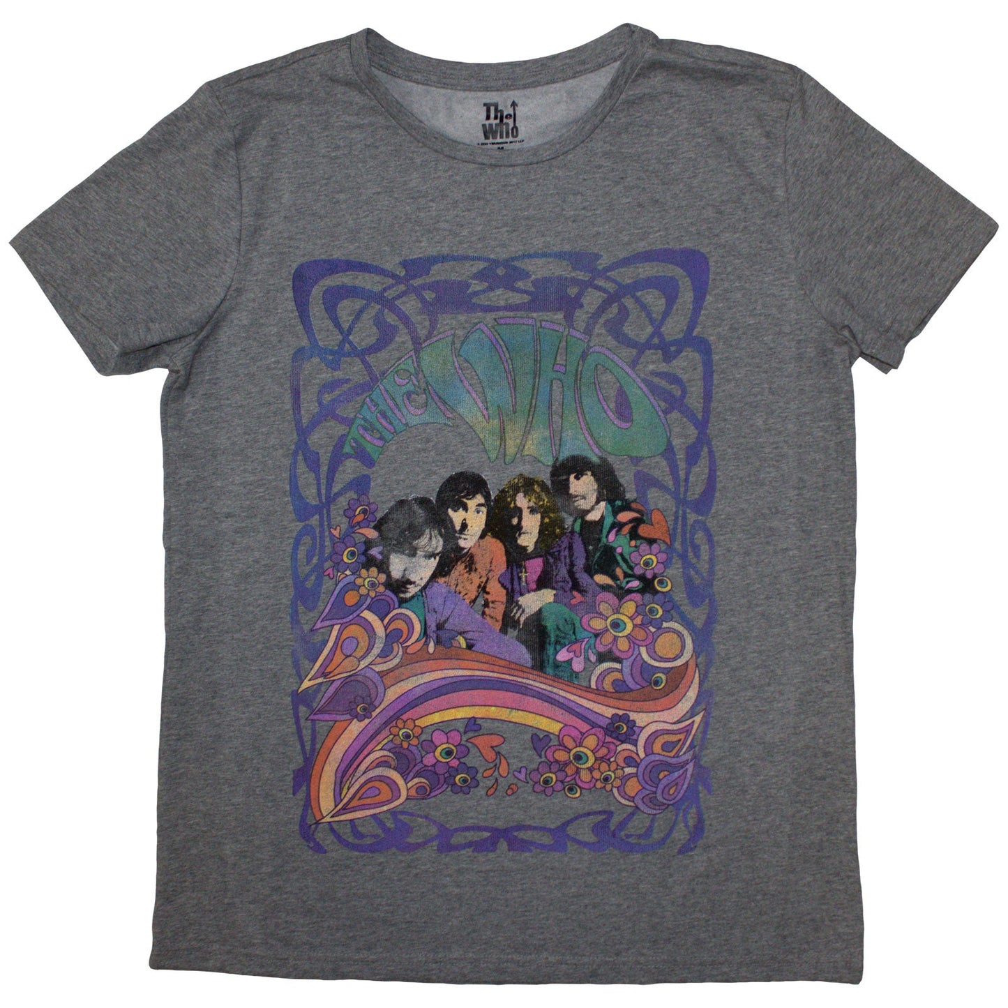 The Who Psych Floral Womens T Shirt Grey
