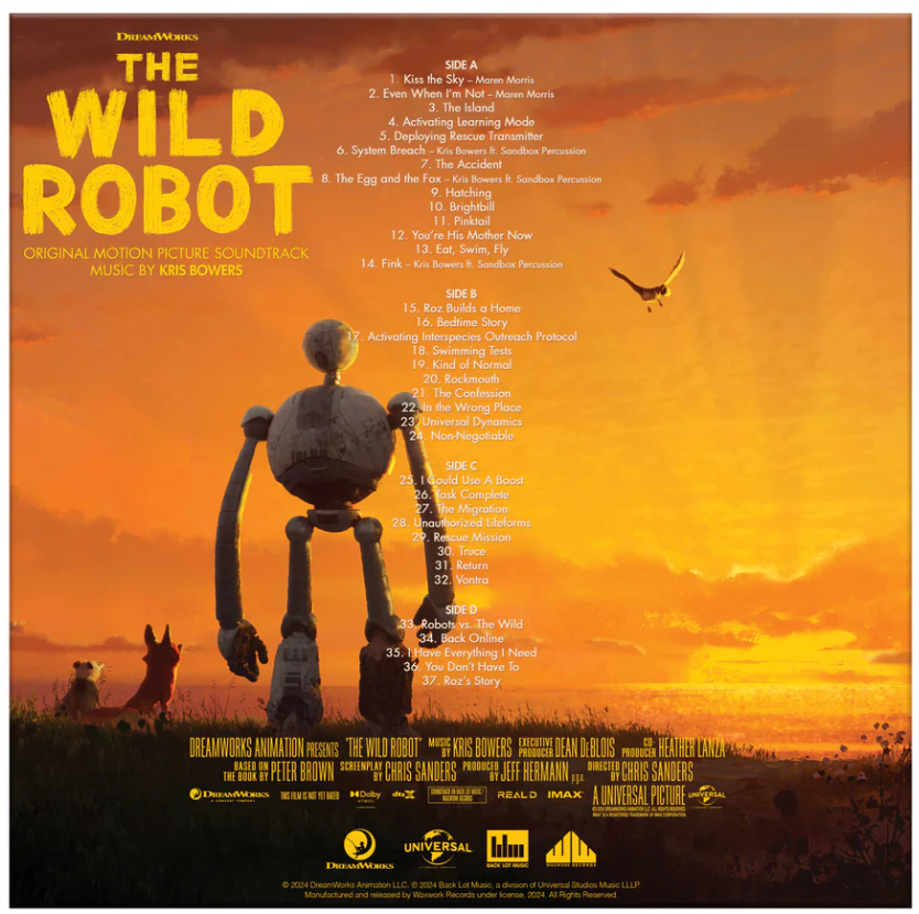 Kris Bowers - THE WILD ROBOT Original Motion Picture Soundtrack Music (2LP Clear Splatter) Vinyl Record