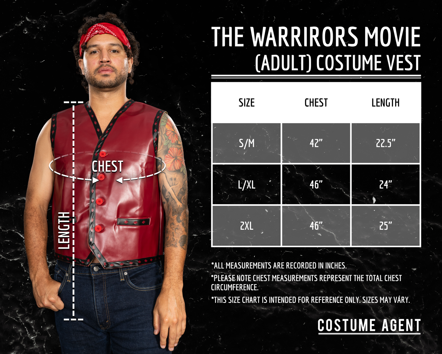 The Warriors Movie Halloween Cosplay Costume Vest and Bandana Set