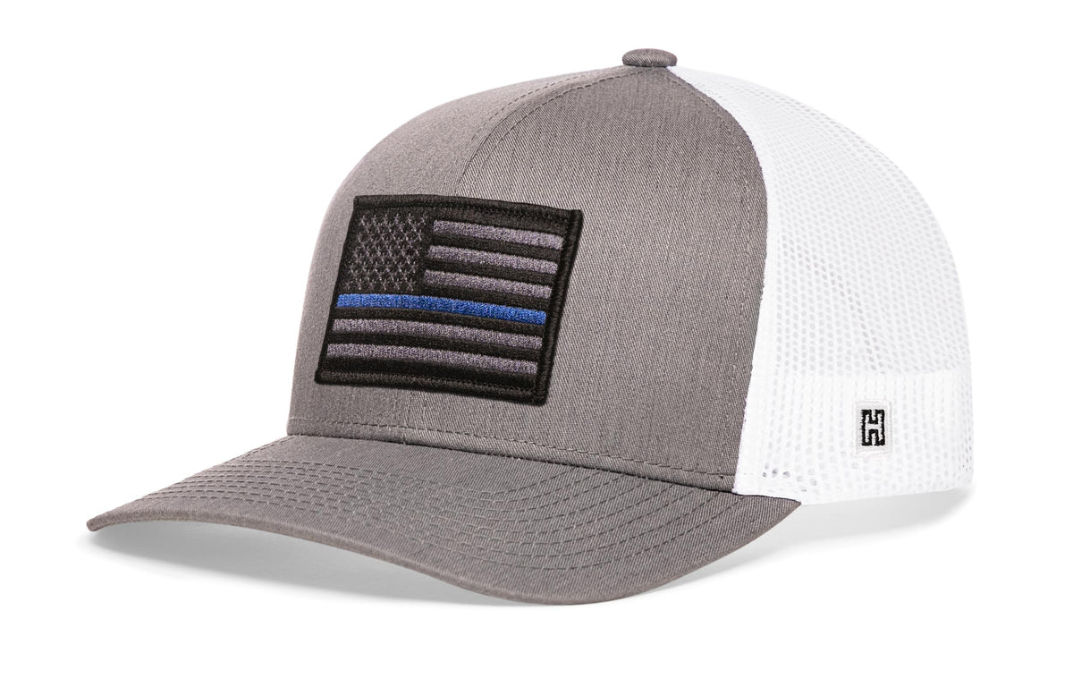 Thin Blue Line Trucker Hat | Black Police Tactical Snapback