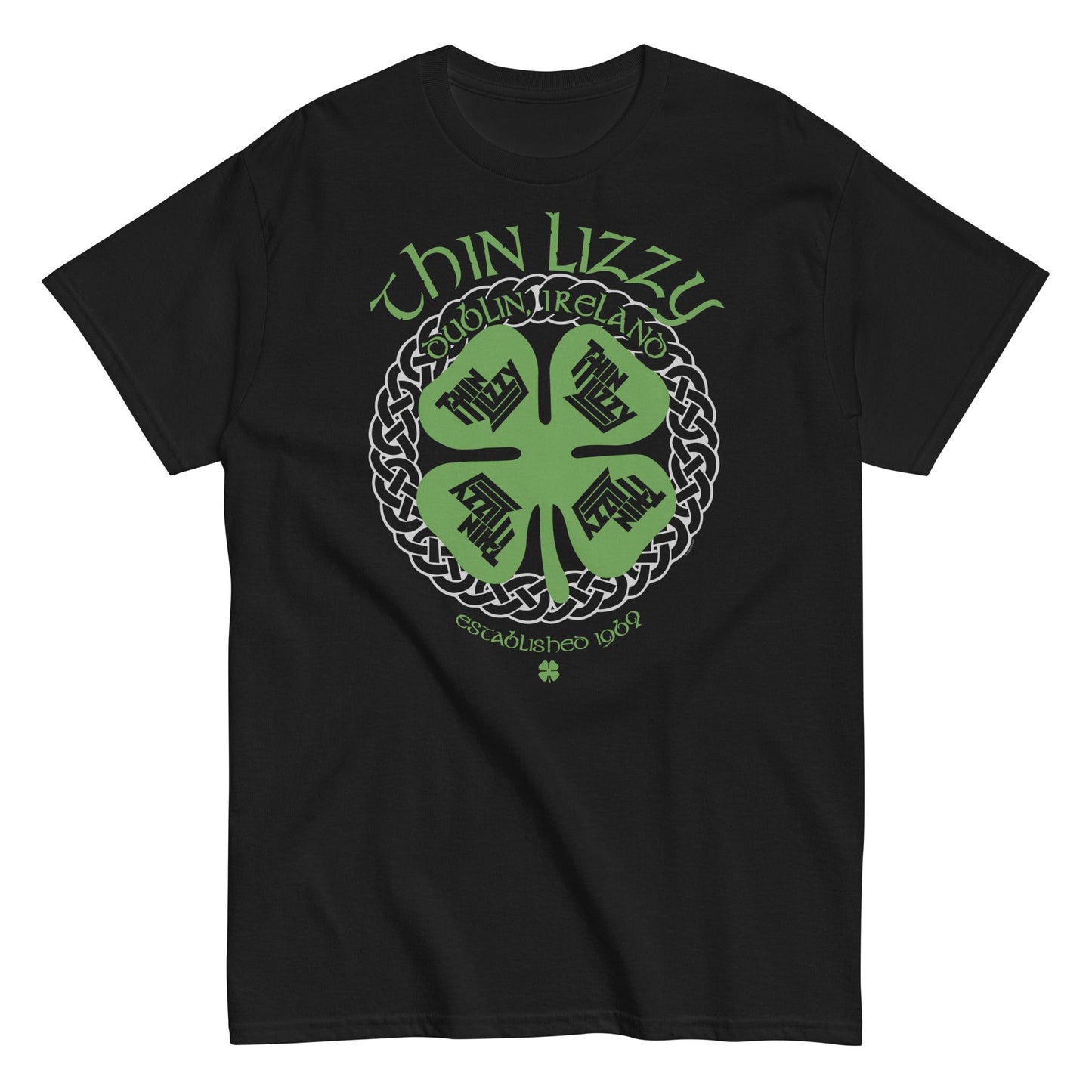 Thin Lizzy Shamrock Officially Licensed Mens T Shirt Black
