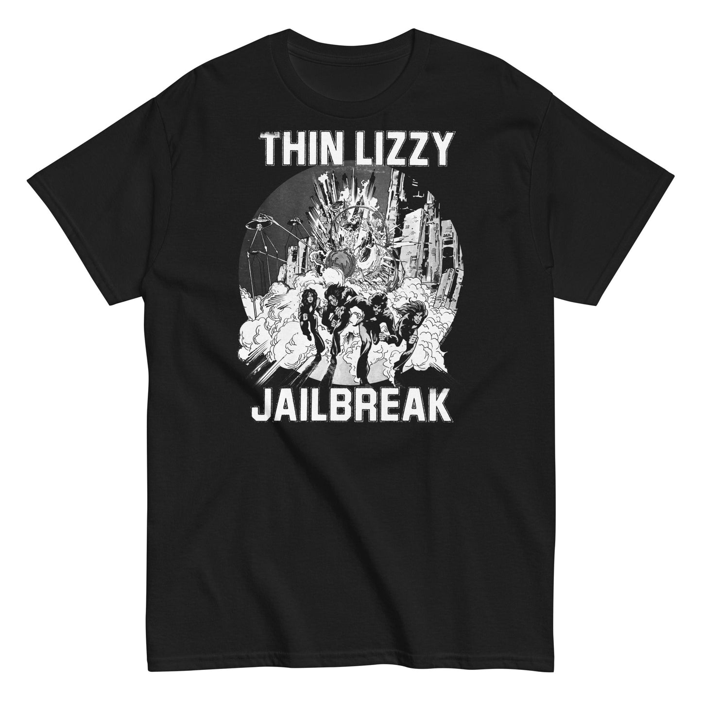 Thin Lizzy White Jailbreak Officially Licensed Mens T Shirt Black