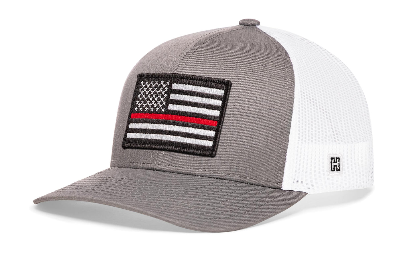 Thin Red Line Trucker Hat | Black Fire Snapback