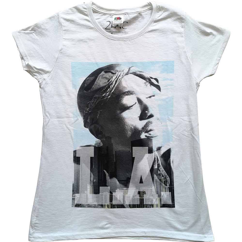 Tupac LA Skyline Womens T Shirt Officially Licensed
