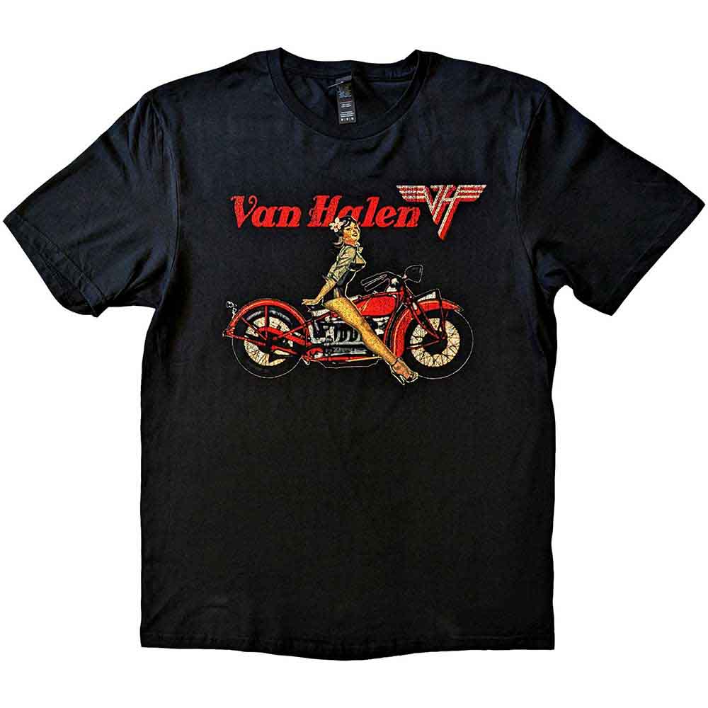 Van Halen Pin-up Motorcycle Mens T Shirt Officially Licensed