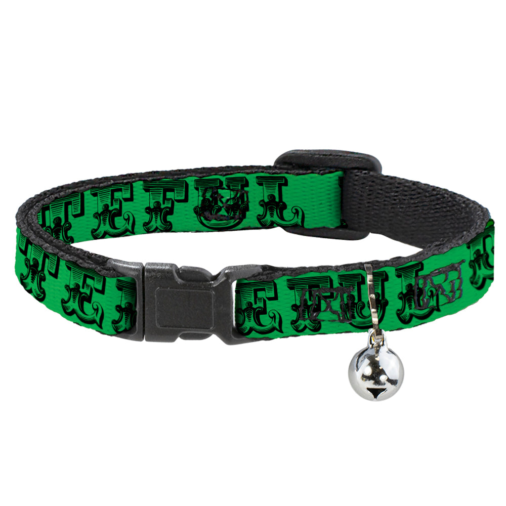 Grateful Dead Text with Skull and Roses Cat Collar