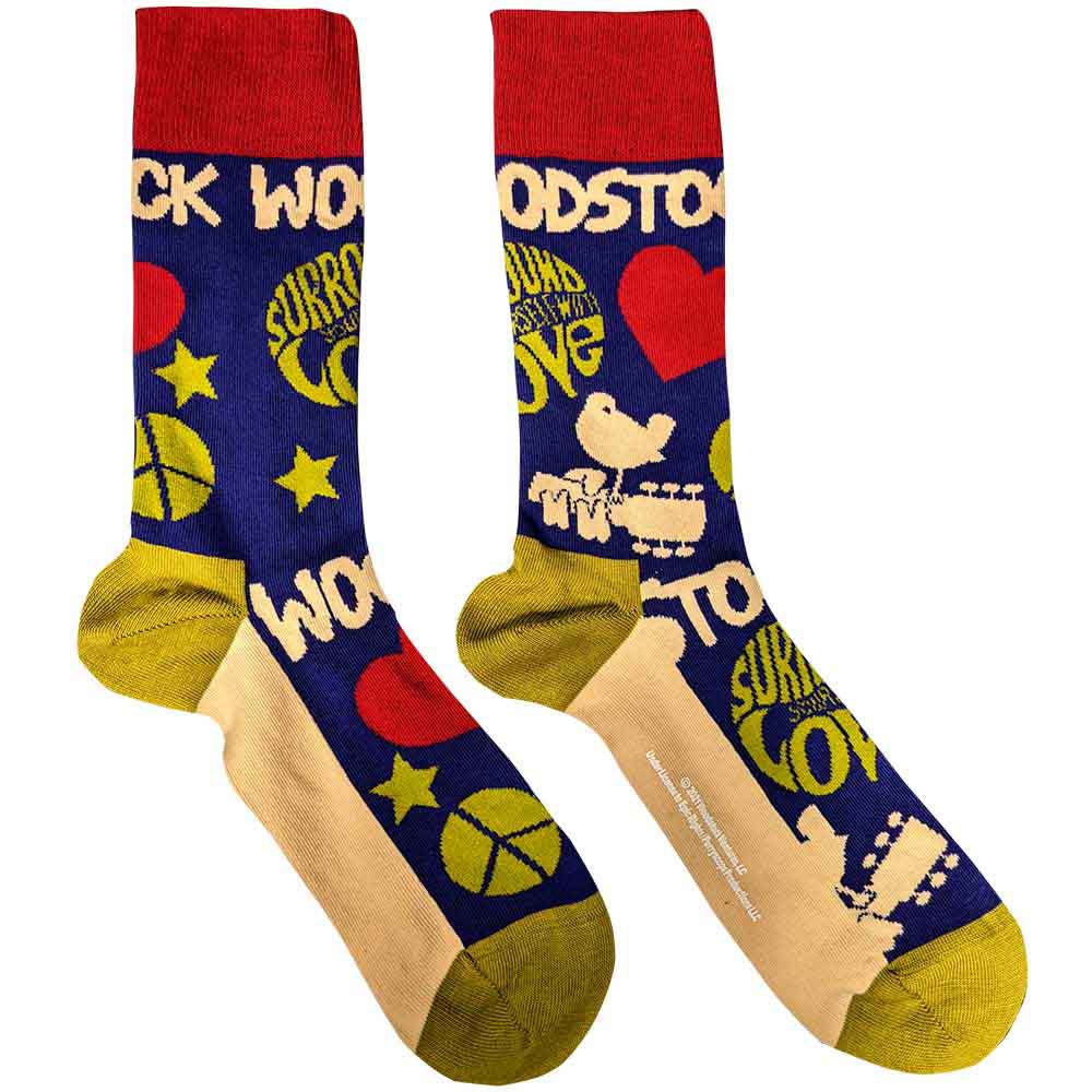 Woodstock Surround Yourself Socks Officially Licensed