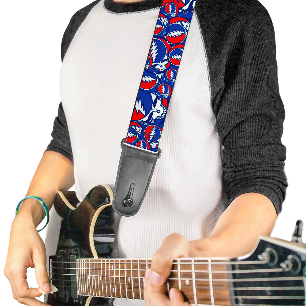 Grateful Dead Steal Your Face Stacked Guitar Strap