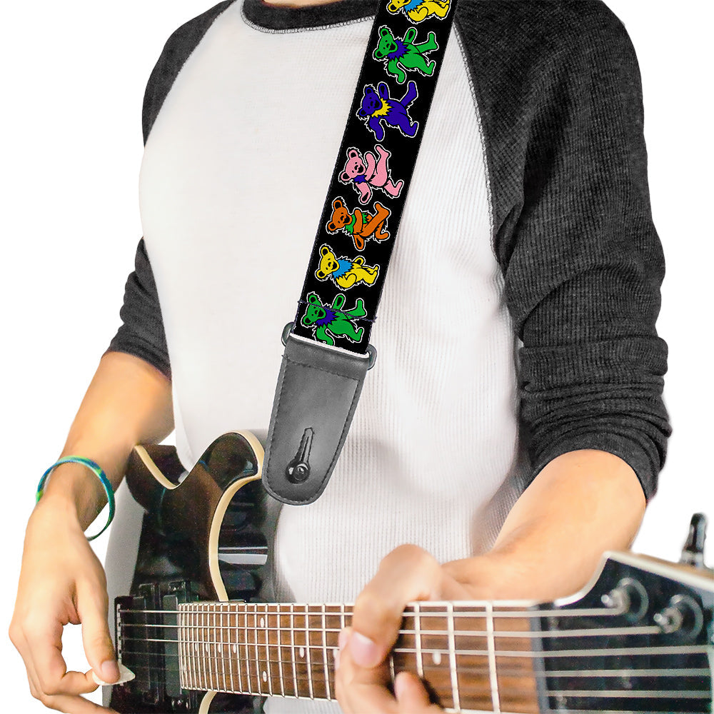 Grateful Dead Dancing Bears Black Guitar Strap