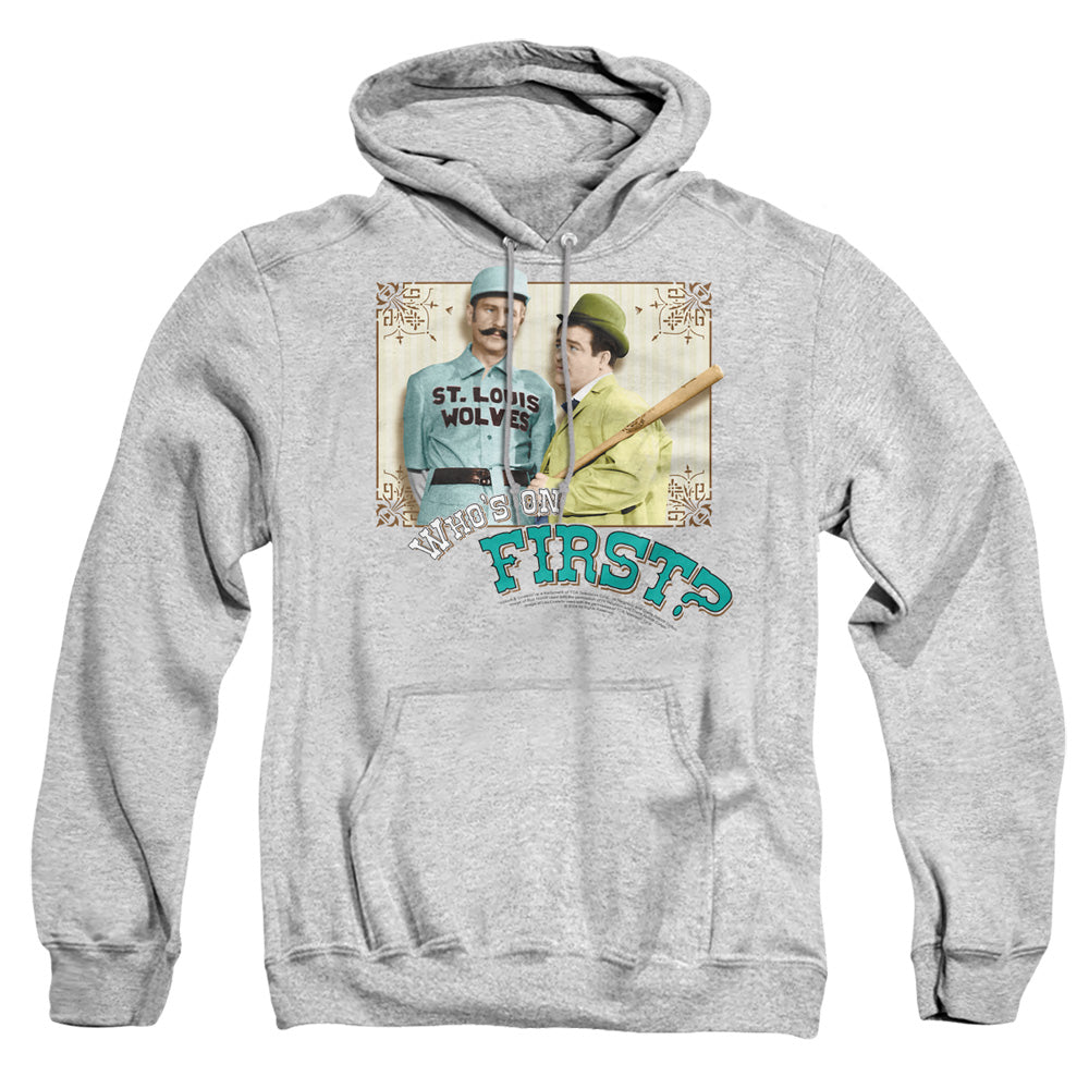 Abbott & Costello Whos On First Mens Hoodie Athletic Heather Officially Licensed