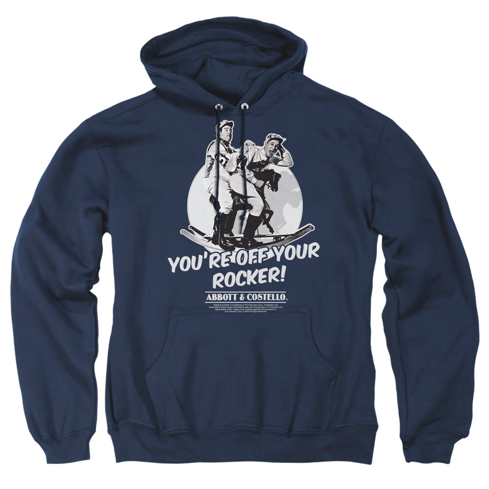 Abbott & Costello Off Your Rocker Mens Hoodie Navy Officially Licensed