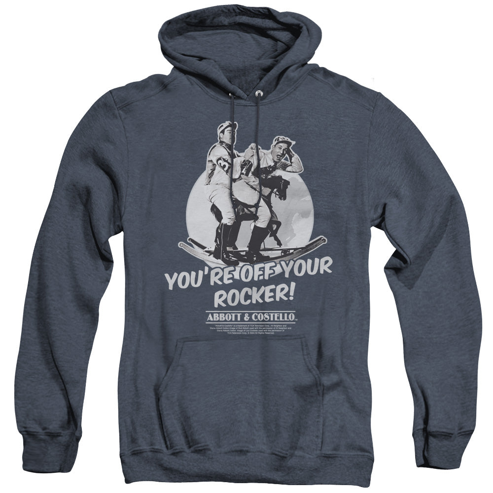 Abbott & Costello Off Your Rocker Mens Heather Hoodie Navy Officially Licensed