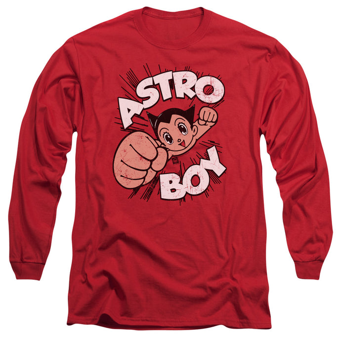 Astro Boy Flying Mens Long Sleeve Shirt Red