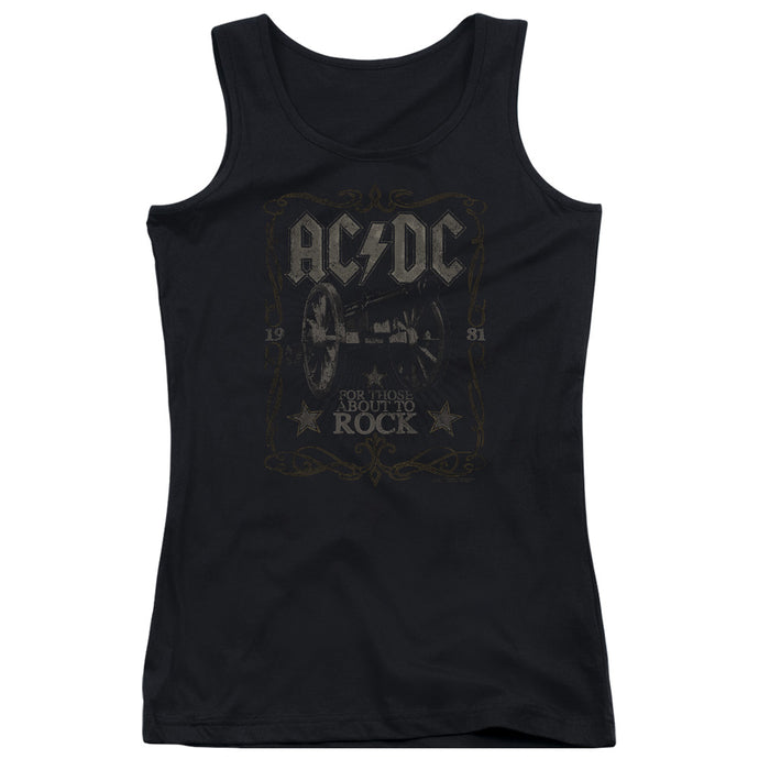 AC/DC Rock Label Womens Tank Top Shirt Black