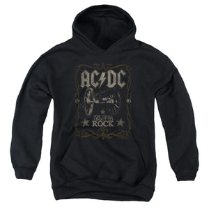AC/DC Rock Label Kids Youth Hoodie Black