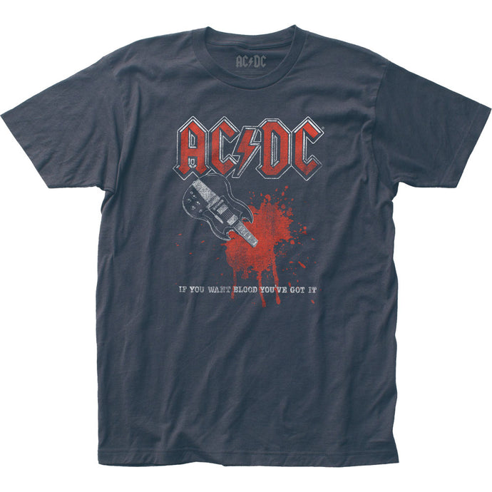 AC/DC If You Want Blood Mens T Shirt Navy Blue
