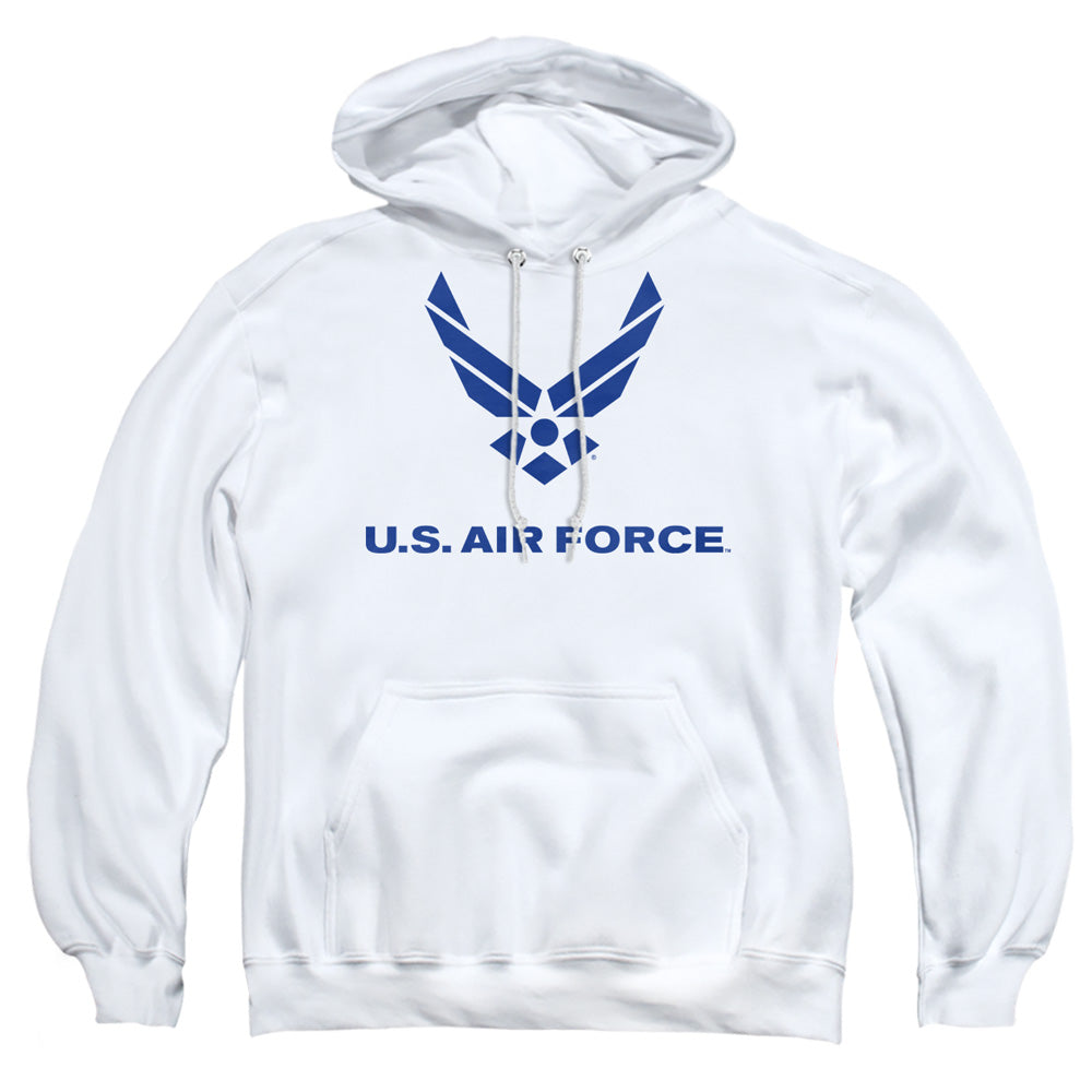 Air Force Distressed Logo Mens Hoodie White Officially Licensed