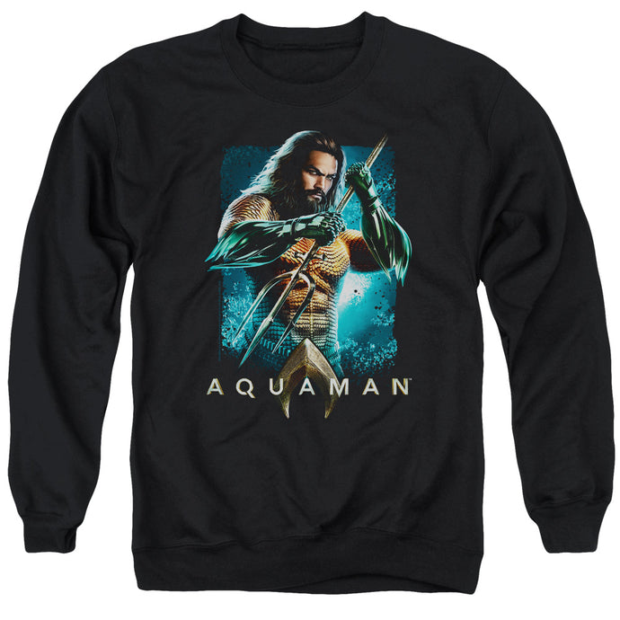 Aquaman Movie Trident Mens Crewneck Sweatshirt Black