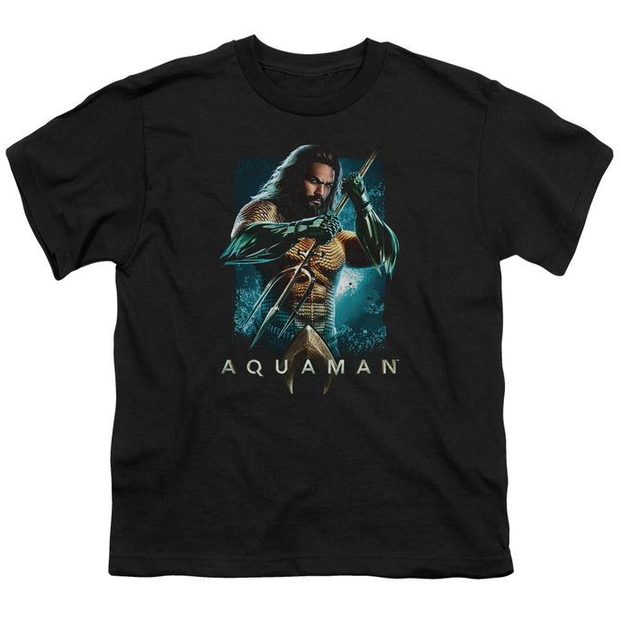 Aquaman Movie Trident Kids Youth T Shirt Black