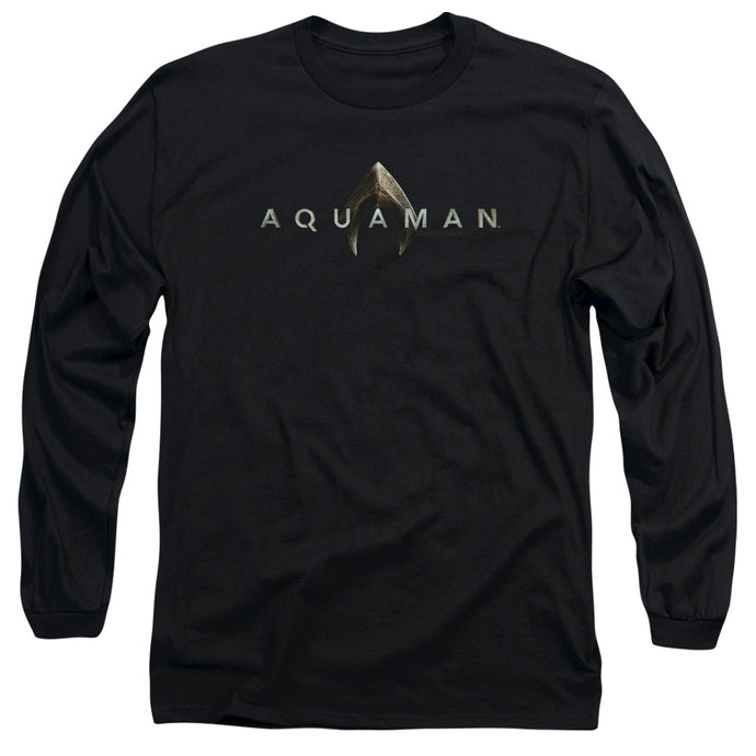 Aquaman Movie Logo Mens Long Sleeve Shirt Black