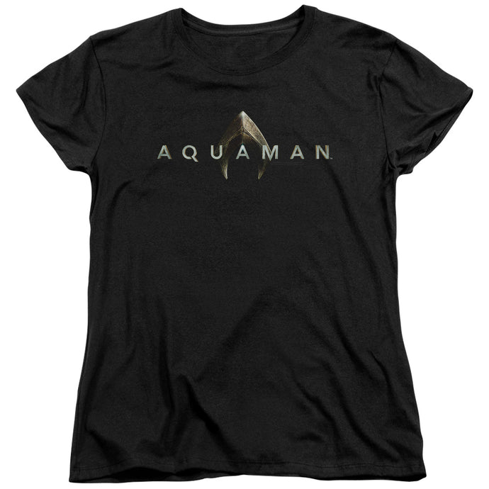 Aquaman Movie Logo Womens T Shirt Black