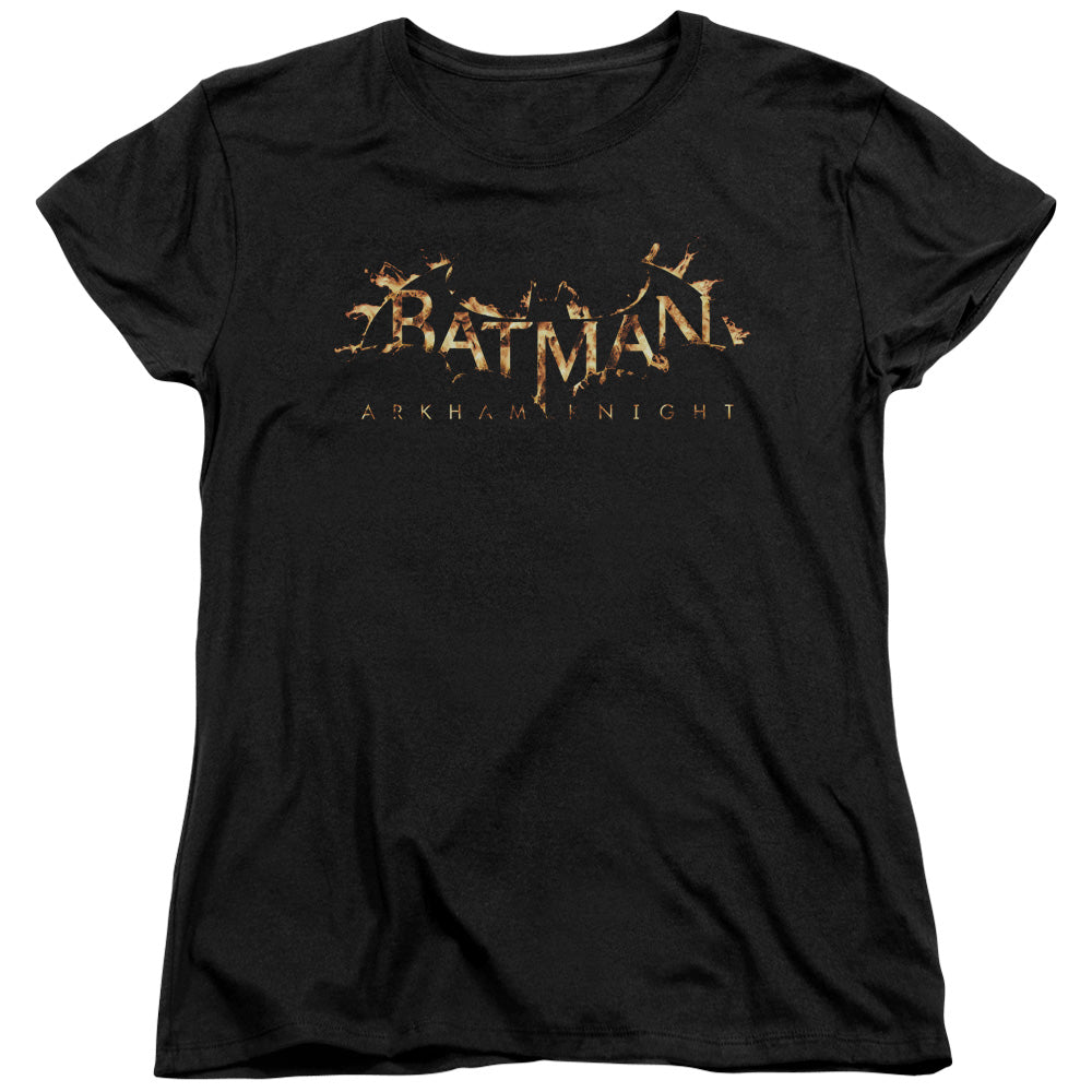 Batman Arkham Knight Ak Flame Logo Womens T Shirt Black