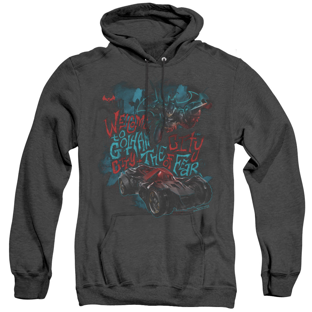 Batman Arkham Knight City Of Fear Heather Mens Hoodie Black