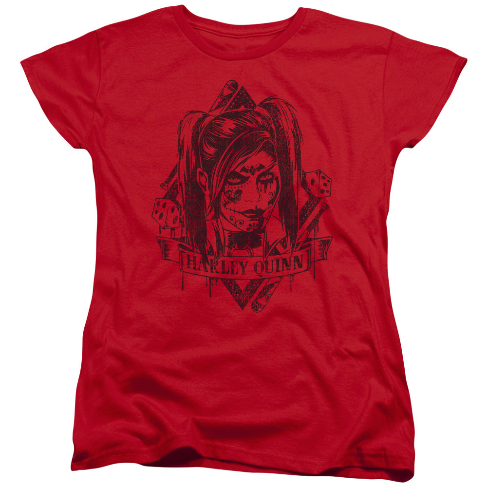 Batman Arkham Knight Diamond Womens T Shirt Red
