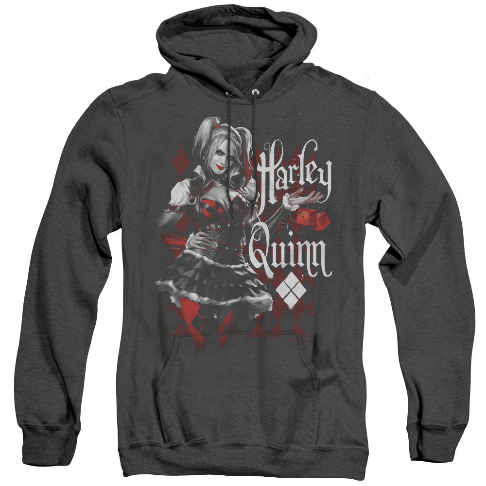 Batman Arkham Knight Dice Heather Mens Hoodie Black
