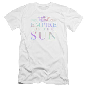 Empire Of The Sun Rainbow Logo Premium Bella Canvas Slim Fit Mens T Shirt White