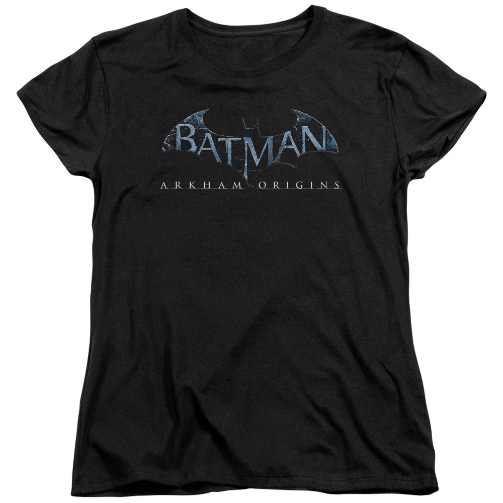 Batman Arkham Origins Logo Womens T Shirt Black