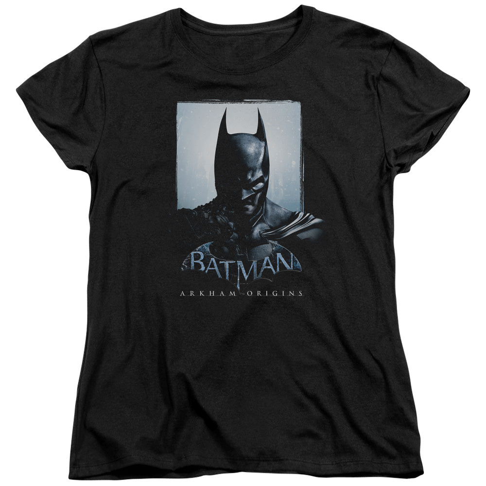 Batman Arkham Origins Two Sides Womens T Shirt Black