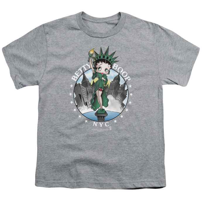 Betty Boop Nyc Kids Youth T Shirt Athletic Heather