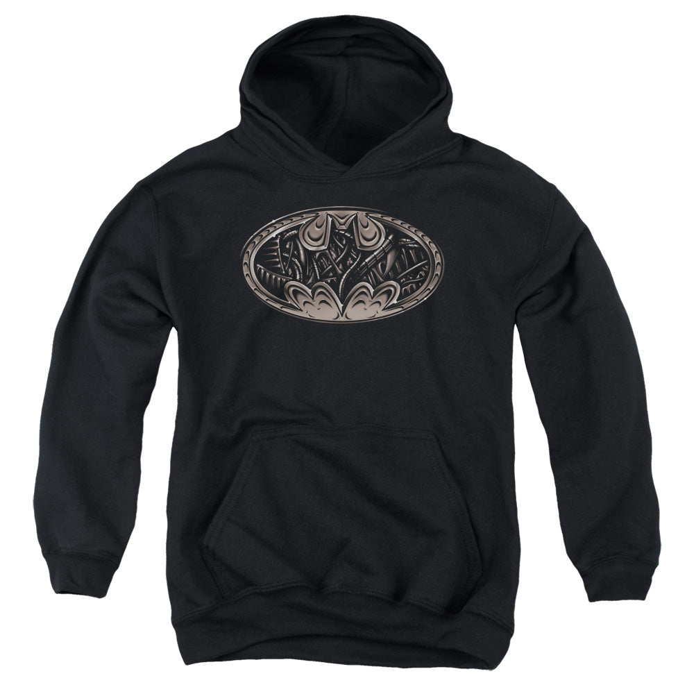 Batman Bio Mech Bat Shield Kids Youth Hoodie Black
