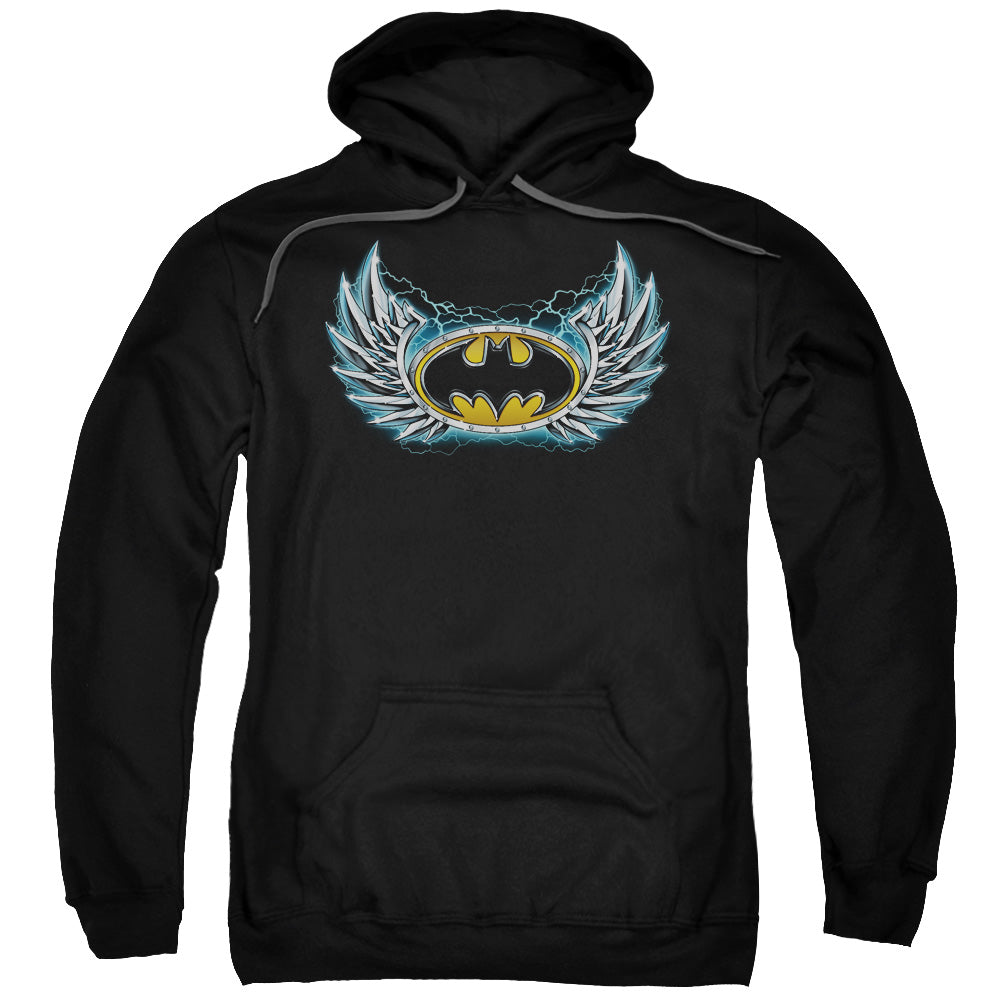 Batman Steel Wings Logo Mens Hoodie Black
